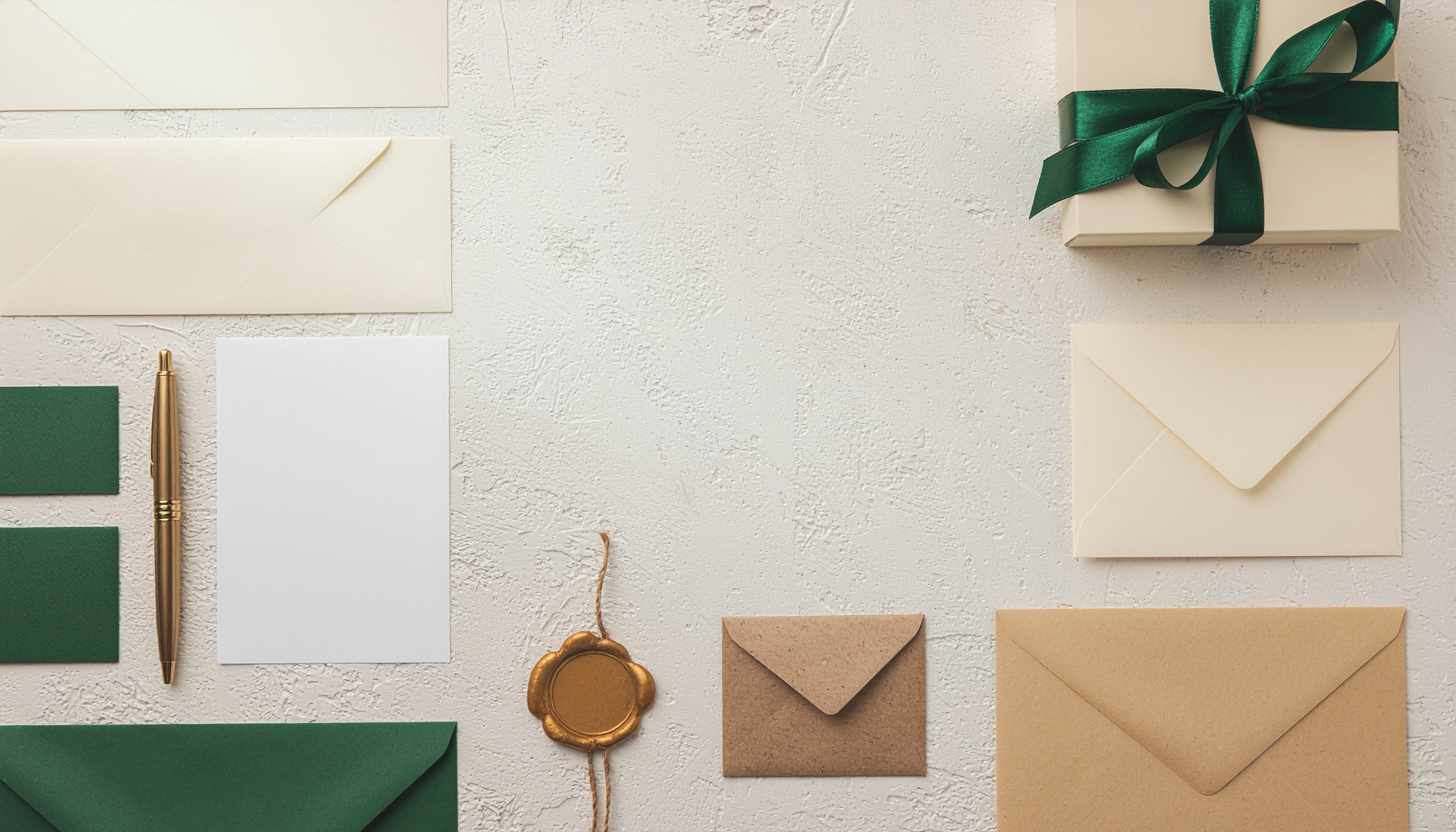 Brand Stationery Set in Deep Green and Gold