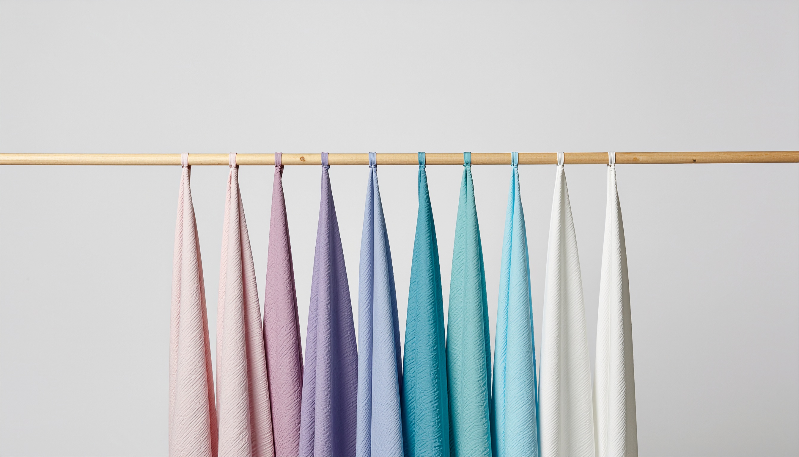 Fabric Drapes in Soft Cool Colors