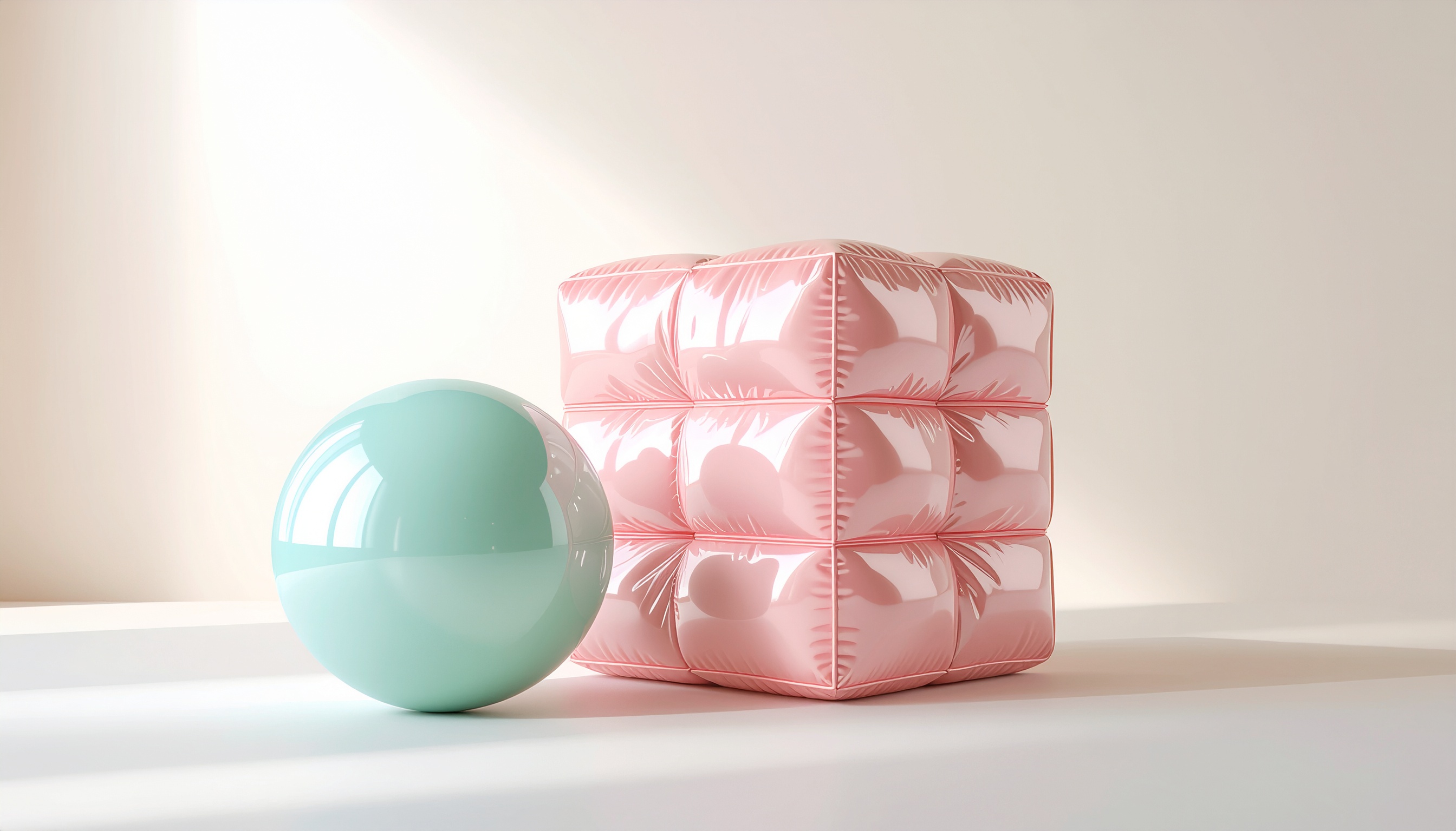 パフィーキューブとミント球体の3D