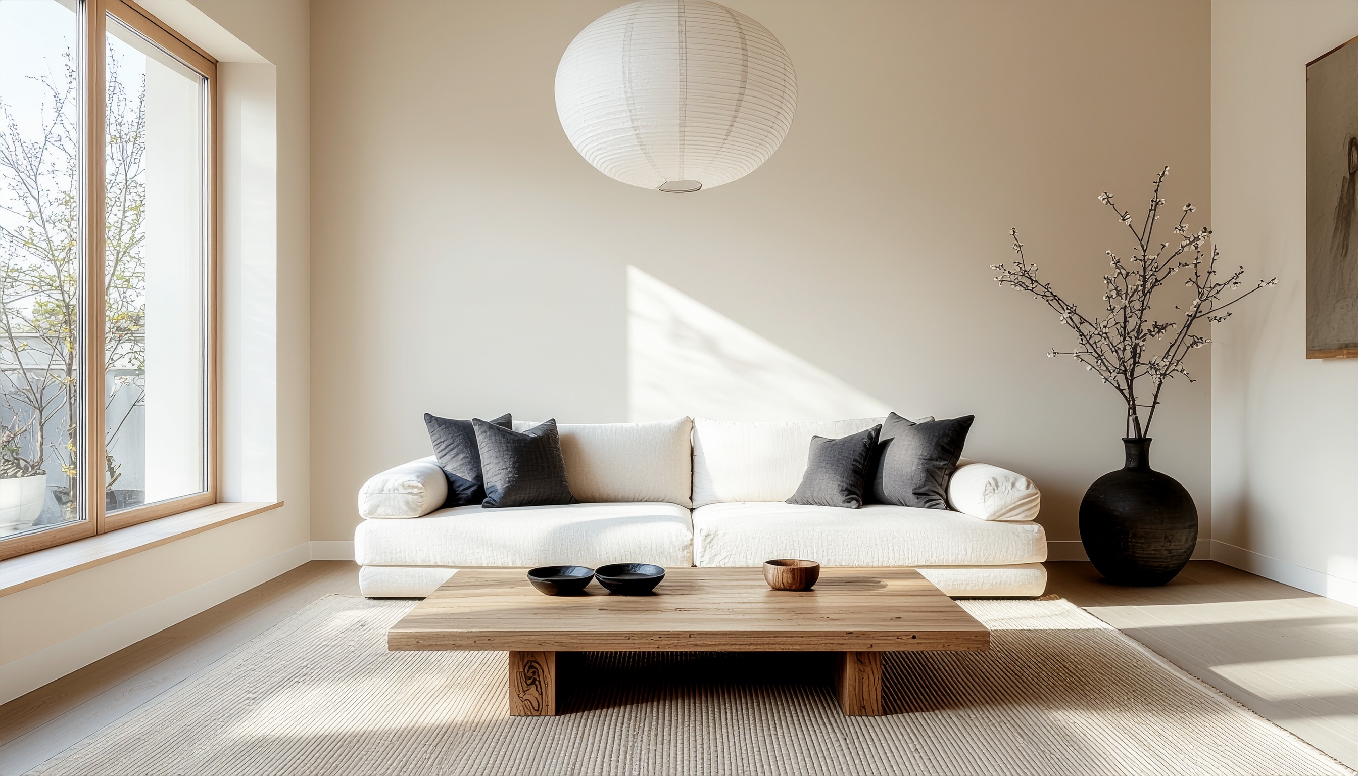 ジャパンディ風リビングの落ち着いた室内