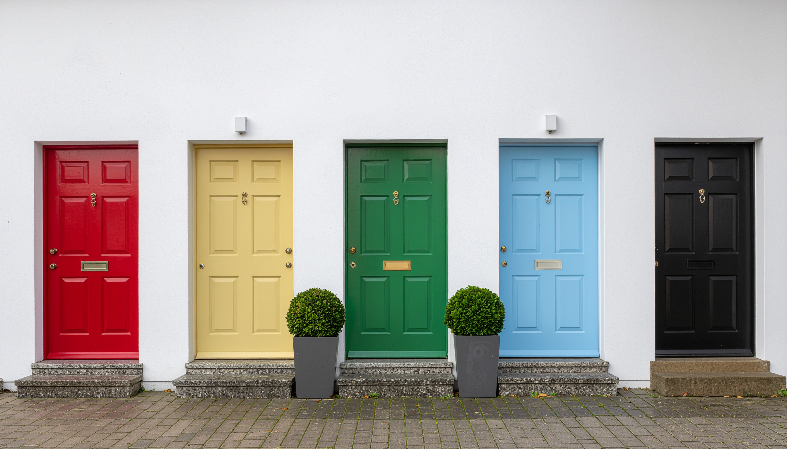 Front Doors in Five Colors