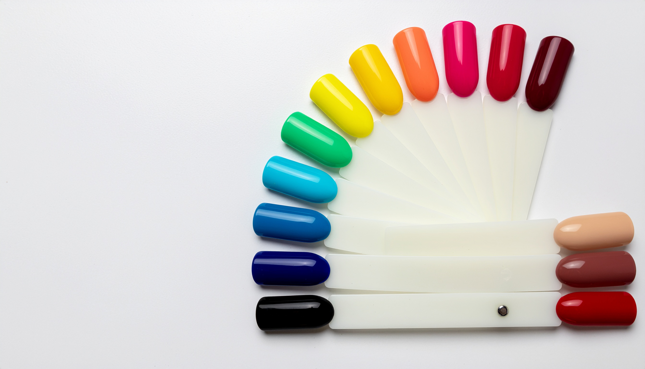 Nail Color Samples in Hue Order