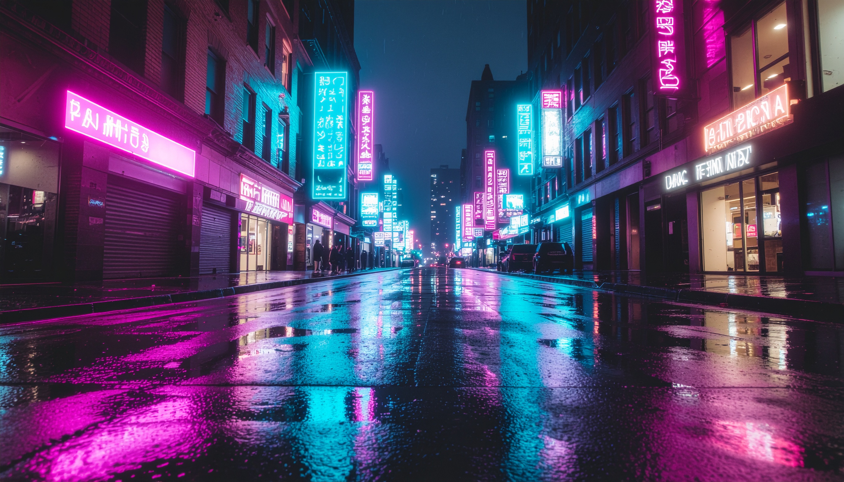 ネオンシティの雨夜