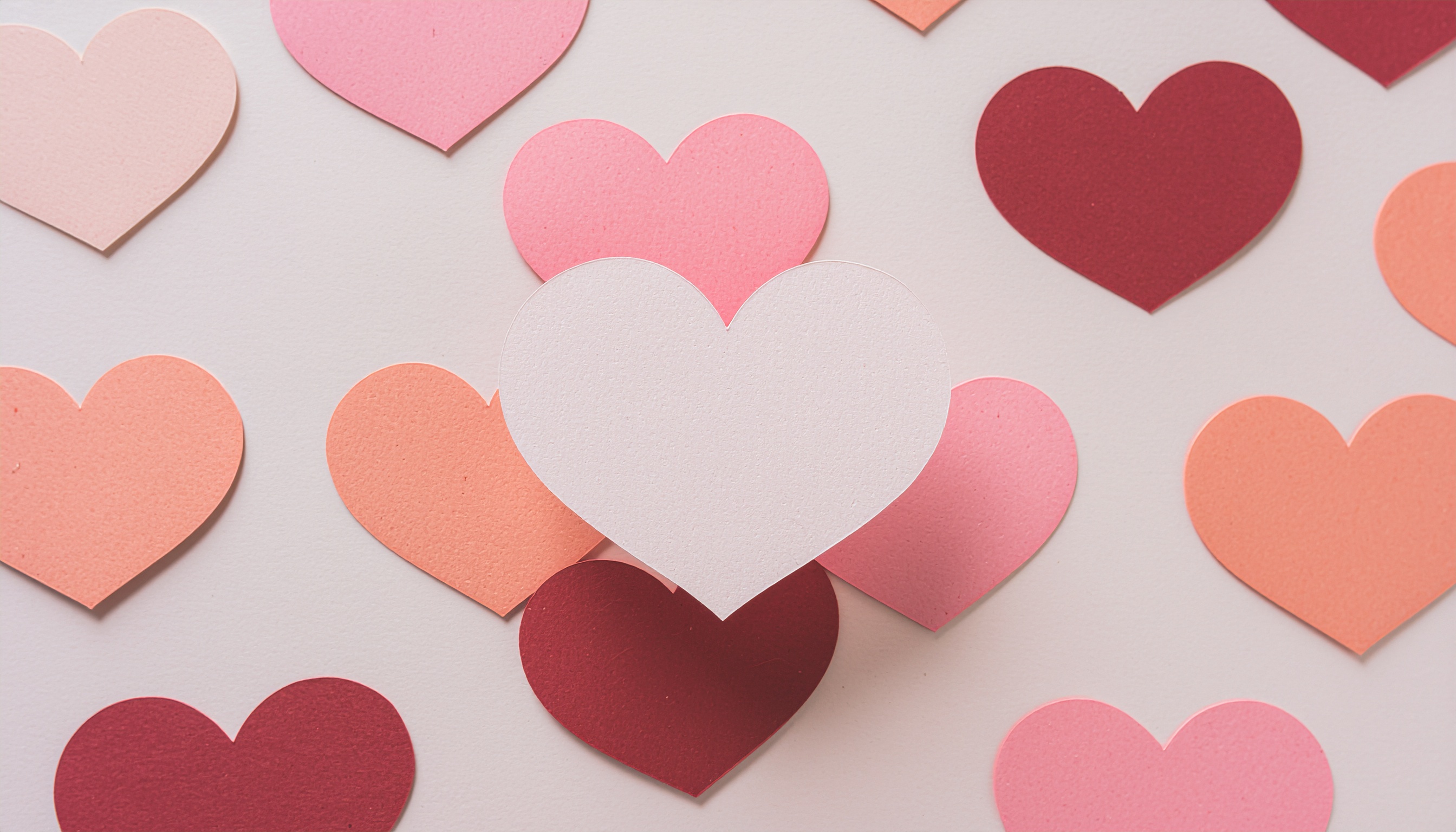 Pink and Red Paper Hearts