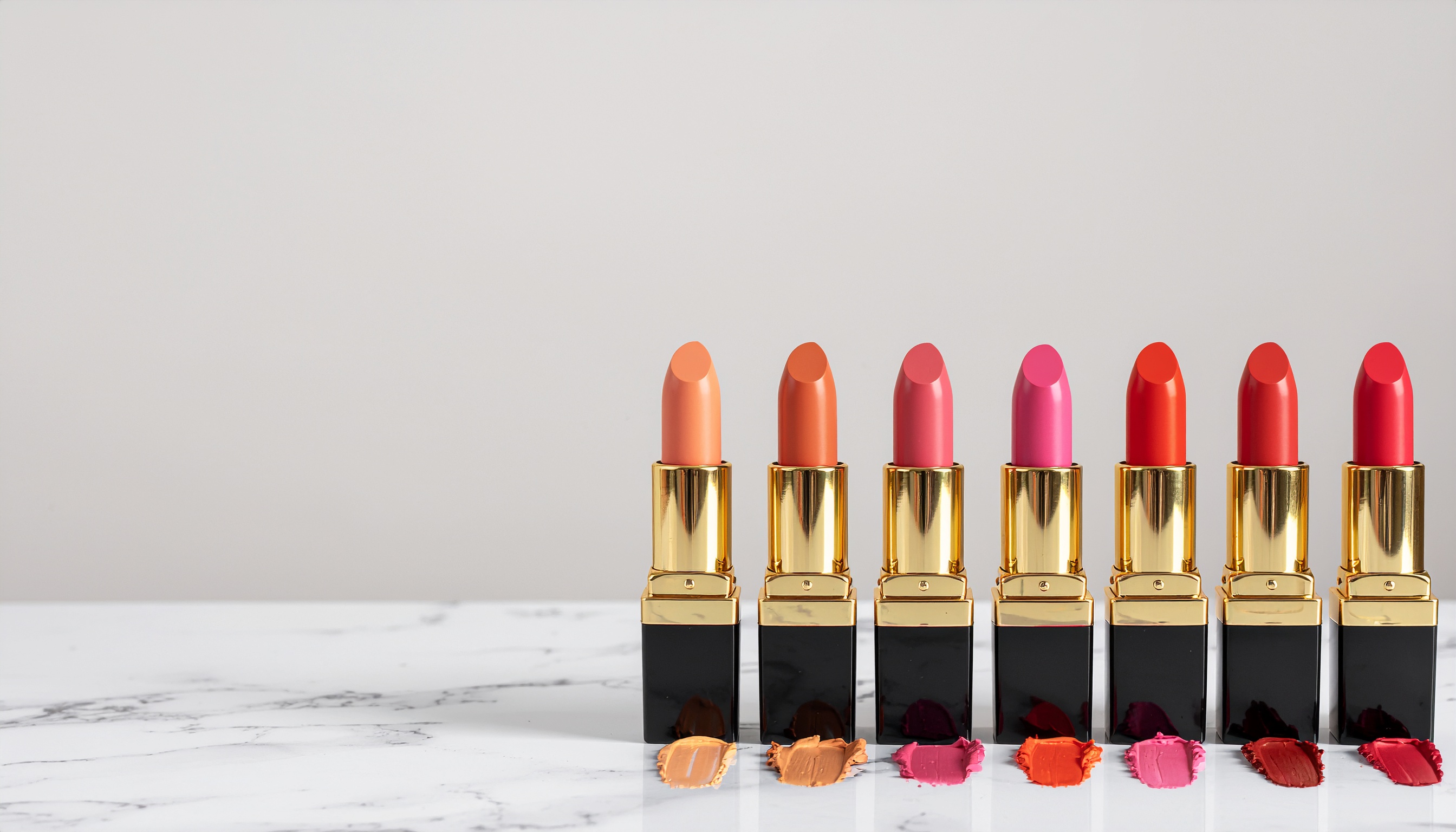 Seven Lipsticks with Swatches