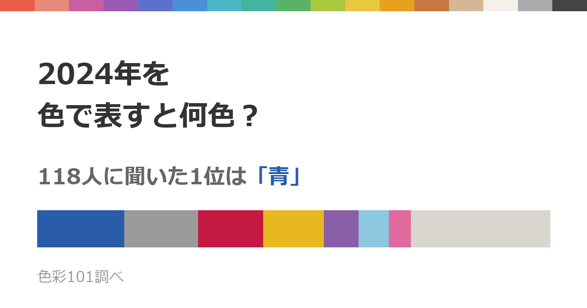 2024年を色で表すと何色？118人の答えは青・グレー・赤・黄色に分かれた