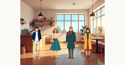「配色シミュレーター みんなのTPO」を公開しました ― 色を当てた人物を、オフィスやカフェの背景に並べる