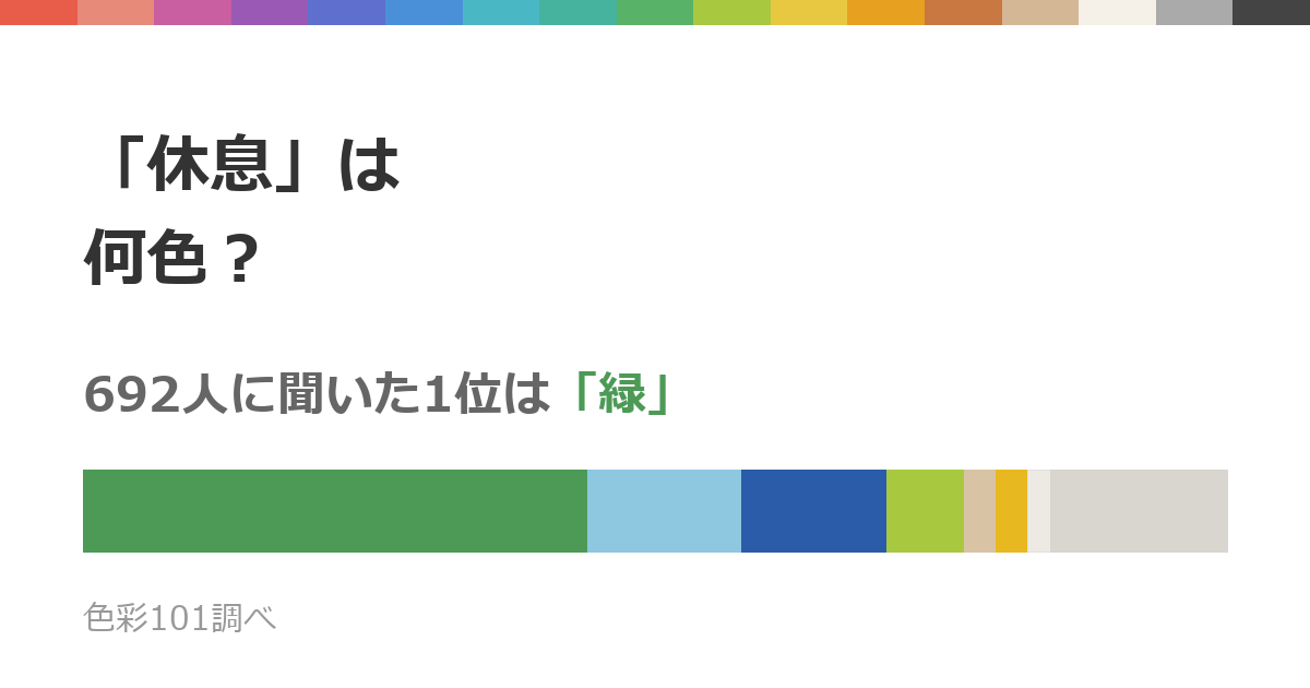 「休息」は何色？692人の44.1%が「緑」と回答
