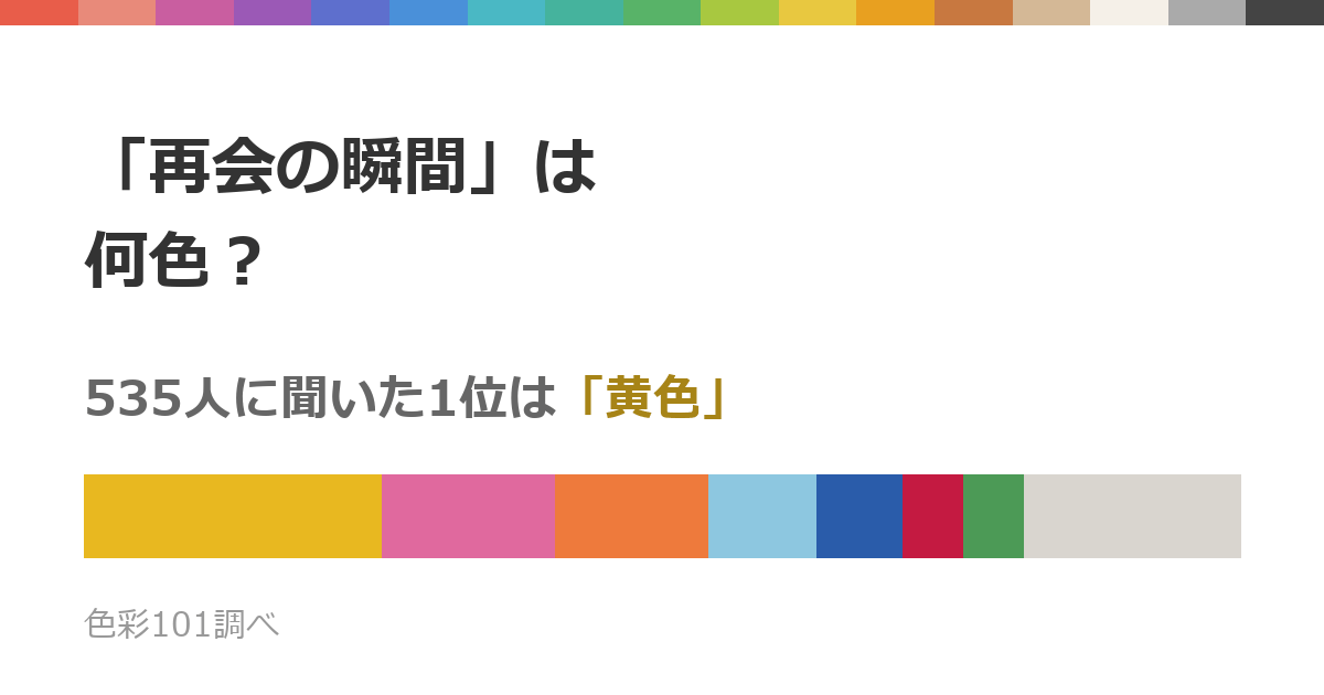 「再会の瞬間」は何色？535人に聞いた1位は「黄色」、2位は「ピンク」
