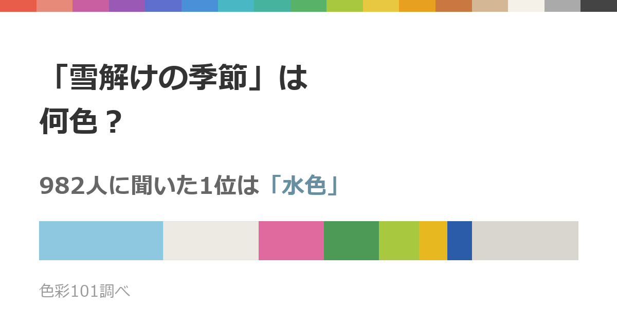 「雪解けの季節」は何色？982人に聞いた1位は「水色」、2位は「白」