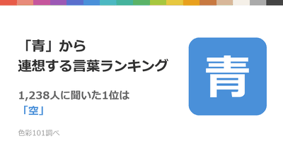 「青」から連想する言葉ランキング——1,238人に聞いた1位は「空」