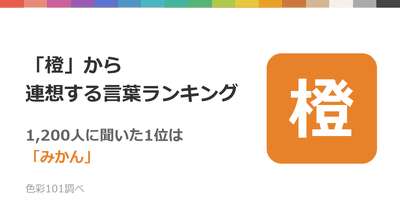 「橙」から連想する言葉ランキング——1,200人に聞いた1位は「みかん」