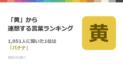 「黄」から連想する言葉ランキング——1,051人に聞いた1位は「バナナ」