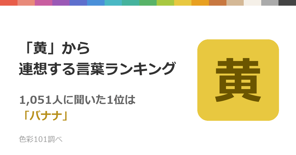 「黄」から連想する言葉ランキング——1,051人に聞いた1位は「バナナ」