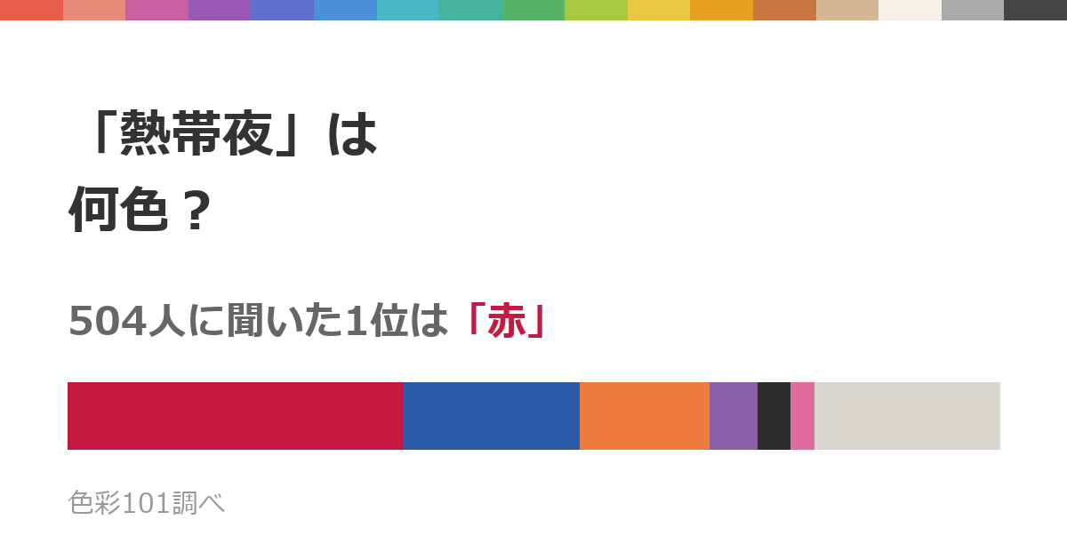 「熱帯夜」は何色？504人に聞いた1位は「赤」、2位は「青」