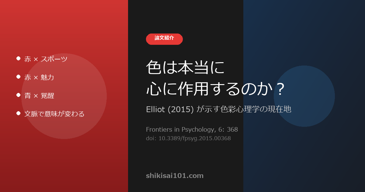 色は本当に心に作用するのか？｜色彩心理学の現在地を論文から読み解く